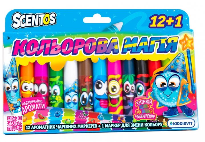 Набор ароматных маркеров для рисования - Цветная магия (12+1 цветов), 25016