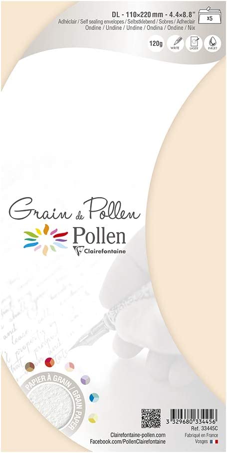Конверт декоративный Pollen зернистый 110*220 мм/120 г, Undine/Русалка, 33445C