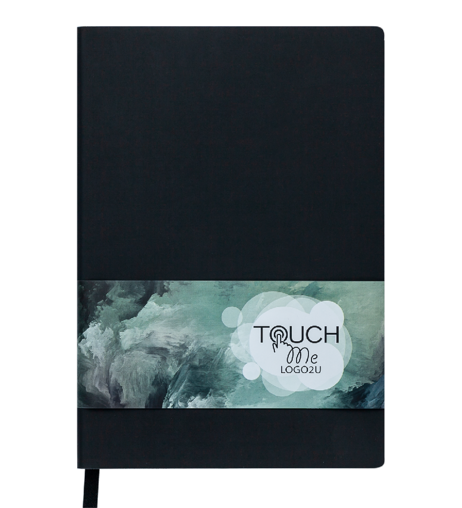 Блокнот діловий Touch me logo2U А5 96 арк. кл. обкл. штучна шкіра, чорний, BM.295102-01 4