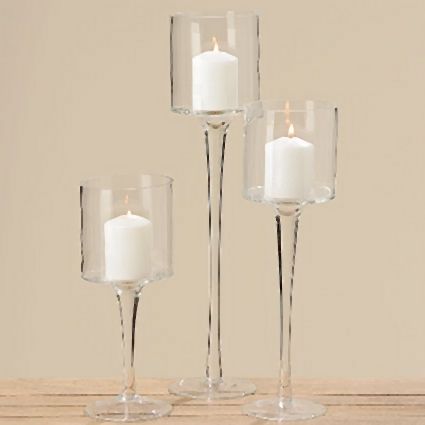 Подсвечник декоративный стеклянный "Arosa" на прозрачной ножке h=50 см, 7119100