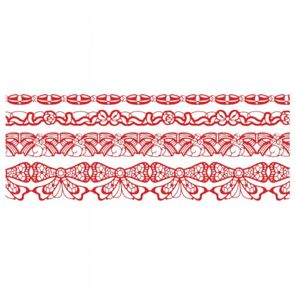 Стрічка самоклеюча "Lace Bow", червона з блиск., 4*50 см., ZB.63909-AD
