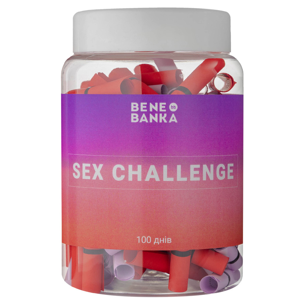 Баночка з записками "Sex Challenge" 18+ (у) BB08UA, ТМ "Bene Banka"