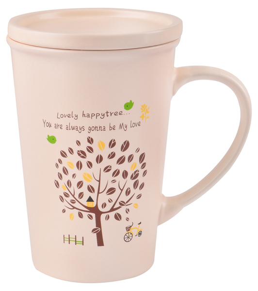 Чашка Tree з кришкою, 390 мл, біла, HTK-046 Limited Edition