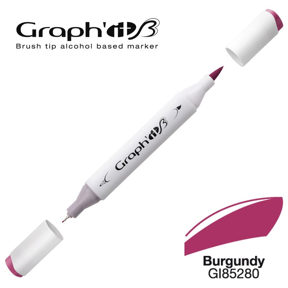Маркер двосторонній Brushmarker, Бургундія (червоний винний 5280), GI85280 Graph`it