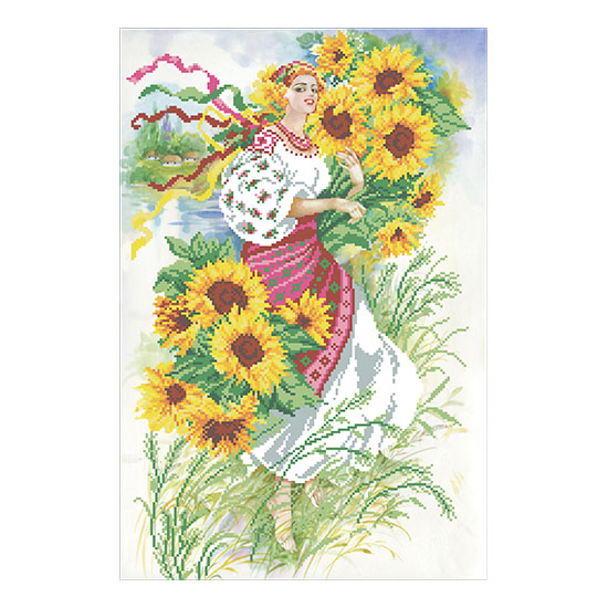 Схема д/вишивання бісером 31*47 см "Україночка" Т-0368 на авторській канві ТМ "ВДВ"