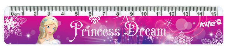 Лінійка пластикова, 15 см Princess Dream, K17-090-2