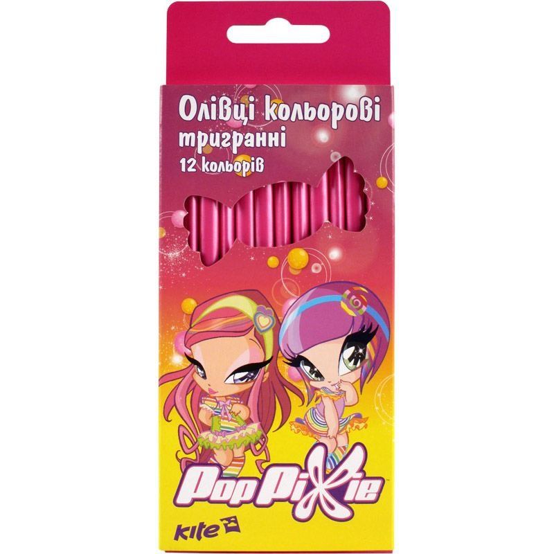 Карандаши трехгранные цветные 12 шт, Pop Pixie, PP14-057K, 24674