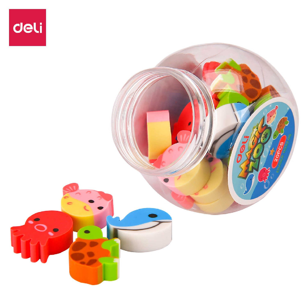 Гумка Deli EH03206 мiкс морськi мешканцi асс. шт.(78186)