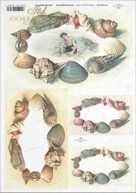 Карта декупажная 21*29,7 см, Морская - 2, 25 г/м², R 408