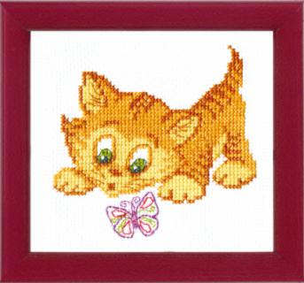 Набір для вишивання Crystal Art ВТ-026 "Знайомство з метеликом" 12*11 см, ТМ "Чарівна мить" 1