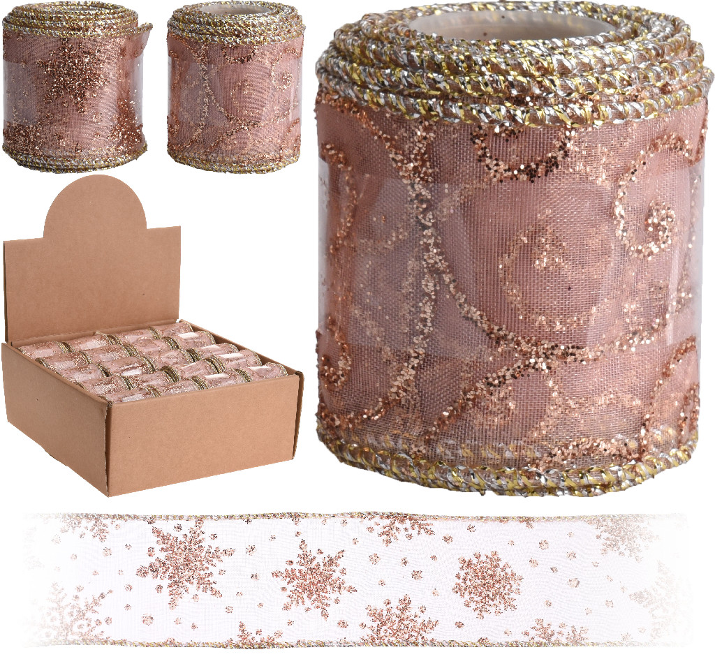 Стрічка декоративна 3 м*3,8 см, мідна (2 види в асорт.), XX1852070