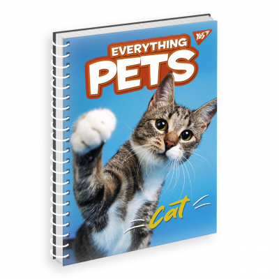 Тетрадь А5 80 л YES од. спираль, картон. обл. "Everyting pets", 151708