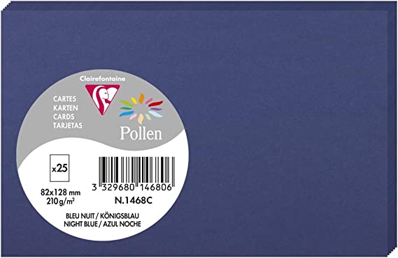 Заготовка для открыток Pollen 82*128 мм/210 г, Night blue/Ночной синий, 1468C 