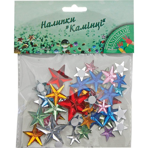 Наклейки для творчества "Камешки декоративные" (звёздочки) пласт. в уп. 40 шт 950224