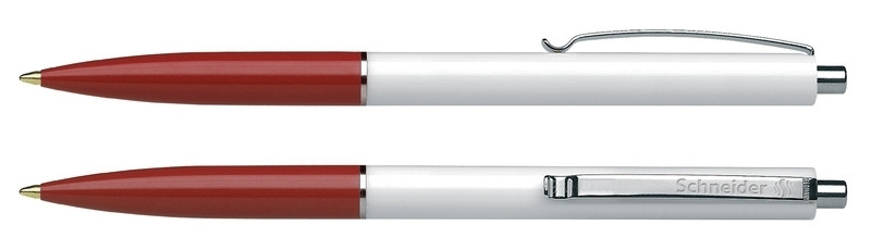 Ручка шариковая К15 Schneider корпус бело-красный (синяя)