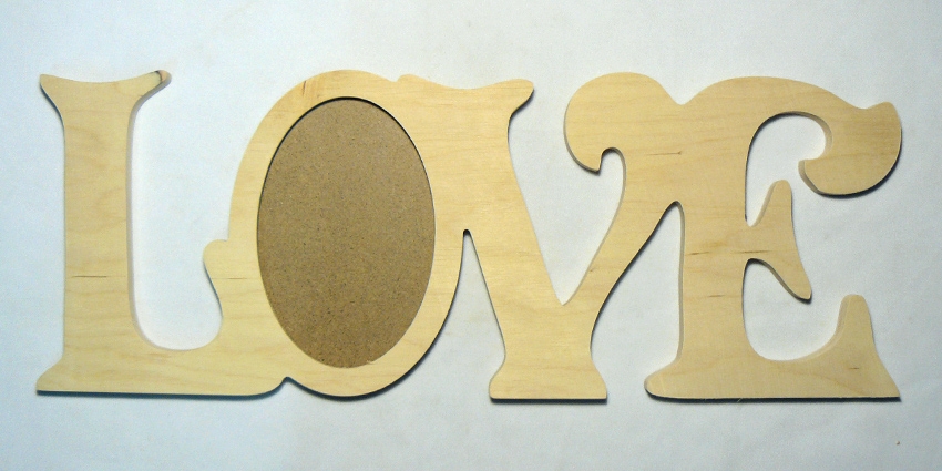 Заготовка деревянная декупажная Фоторамка "Love", 0468