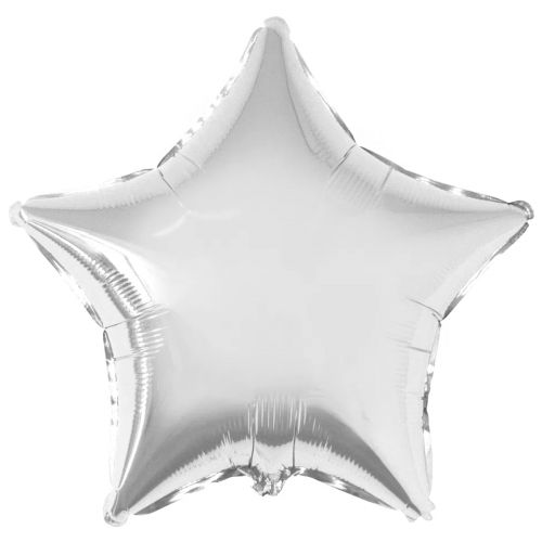 Куля повітряна 18" Зірка металік срібний Ф, 1204-0101