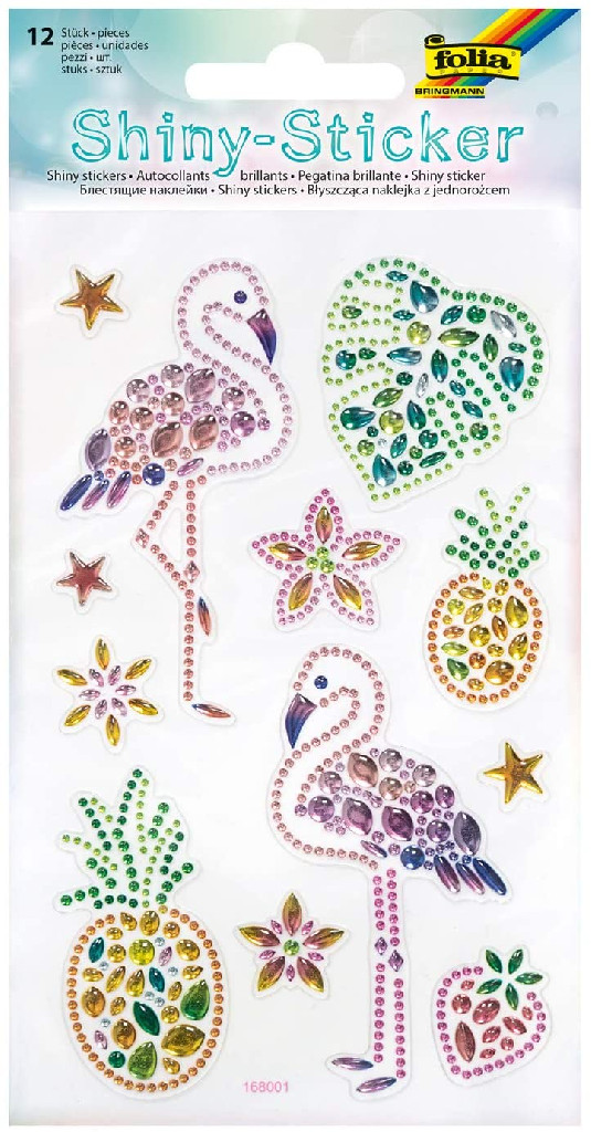 Наклейки с блёстками Allyear-2 10*16 см (1 арк., 12 шт.), 18302 Folia