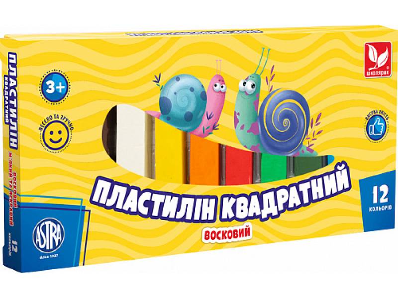 Пластилин квадратный восковой, 12 цв., 83813908-UA