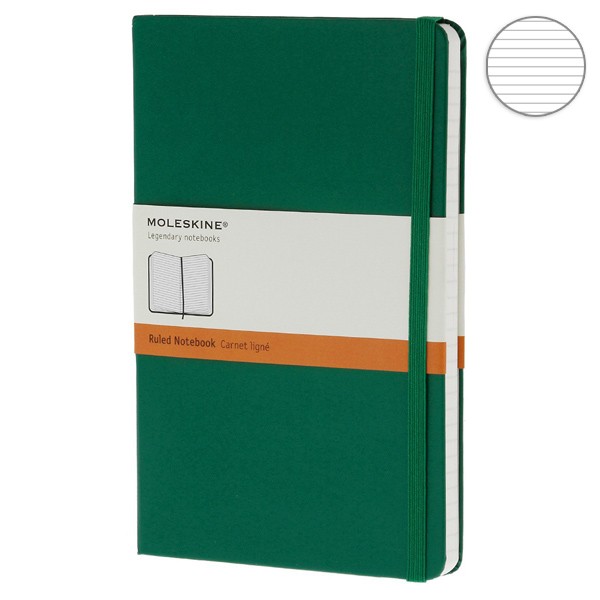 Записник Зелений середній клітина, Moleskine Cahier, CH017K15