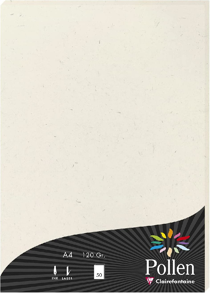 Бумага для дизайна Pollen А4 Natura Collection 120 г/м2, белая, 55010C Clairefontaine
