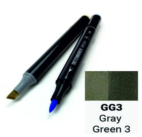 Маркер двусторонний SKETCHMARKER Brush Серо-зеленый 3, SMB-GG3 3