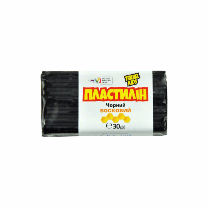 Пластилін восковий чорний, 30 гр 333104 Гамма-Н