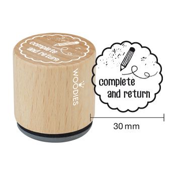 Штамп дерев`яний d=3,5 см "complete and return", WE1307 ТМ "Woodies"