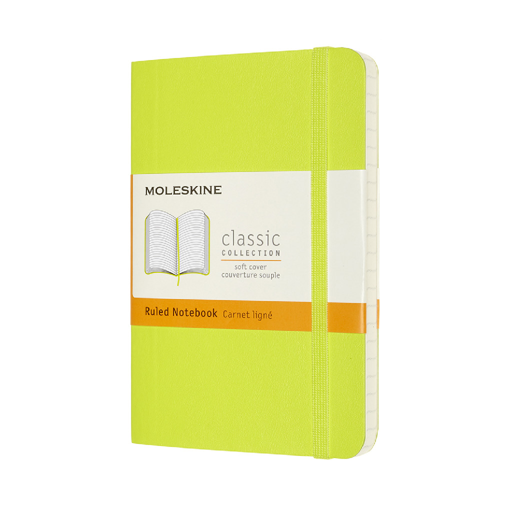 Блокнот Лимонный Зеленый мягкий карман. линейка, Moleskine Classic, QP611C2
