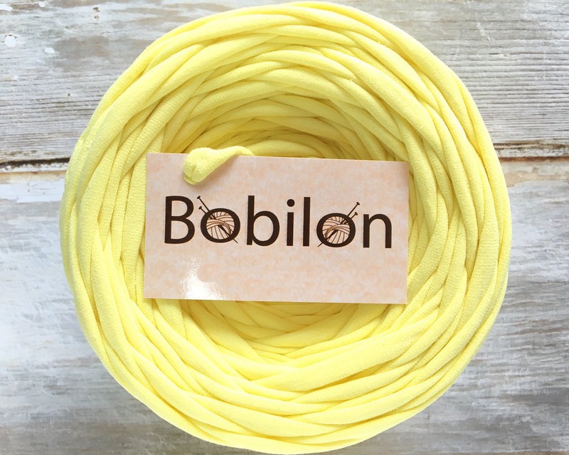 Пряжа трикотажна Bobilon Mini (5-7 мм), лимонний