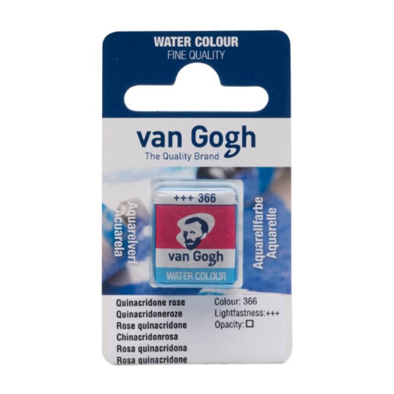 Краска акварельная Van Gogh 366 Хинакридон розовый, кювета, Royal Talens