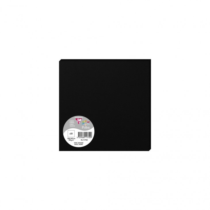 Заготовка для открыток Pollen 160*160 мм/210 г, Black/Черный, 1175C