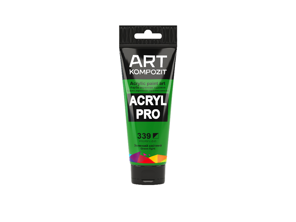 Краска акриловая ART Kompozit 339 зеленый светлый 0,075 л туба 3