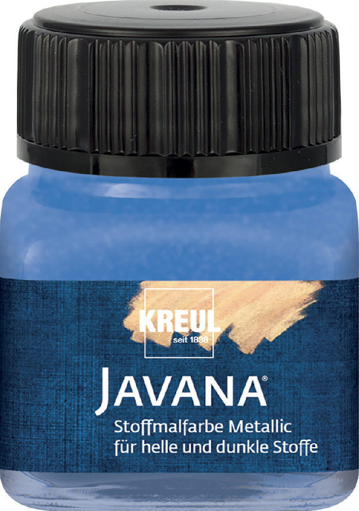 Краска по тёмным тканям и коже прочная EF Color Metallic Javana 20 мл, сапфировый голубой, KR-92408
