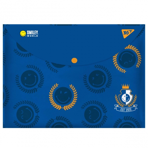 Папка-конверт на кнопці А4 "Smiley World College", 491827 Yes