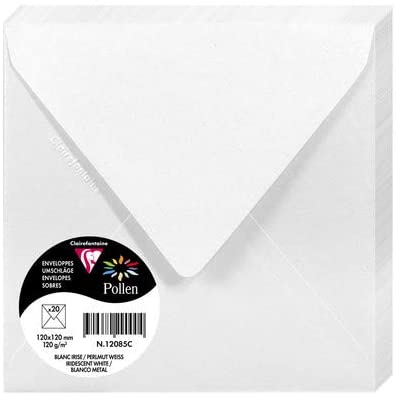Конверт декоративний Pollen 120*120 мм/120 г, Irid.white/Райдужний білий, 12085C 