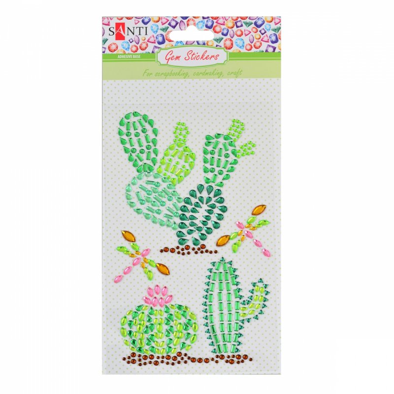 Набір аплікацій "Trendy Cactus" з кристалів, 9,5*15 см, 742536