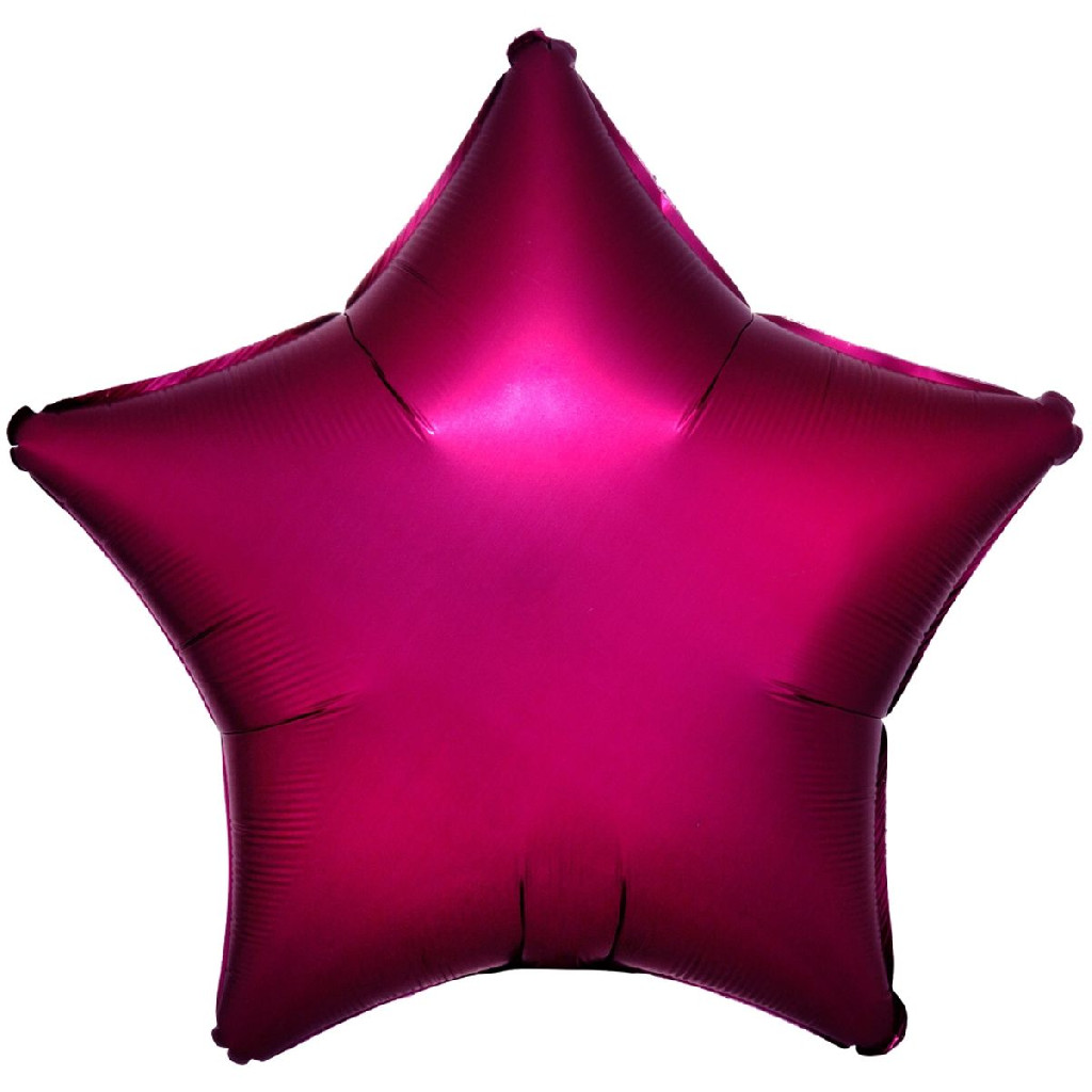 Шарик без рисунка Звезда 18" сатин бургунди, 3204-0070