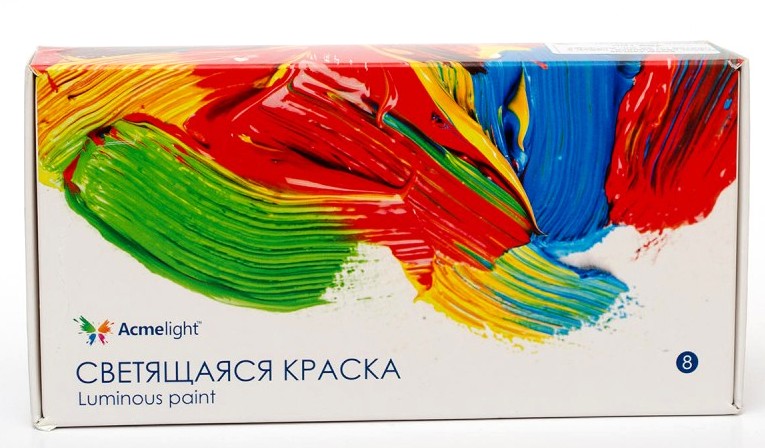 Краска светящаяся для творчества, 8 шт, AcmeLight