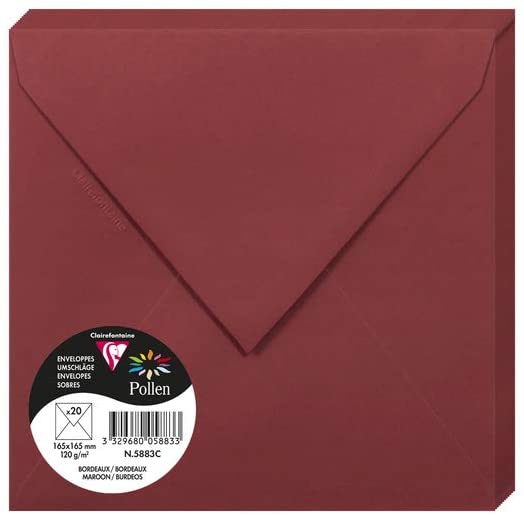 Конверт декоративний Pollen 165*165 мм (120 г), Burgundy/Винний, 5883C 