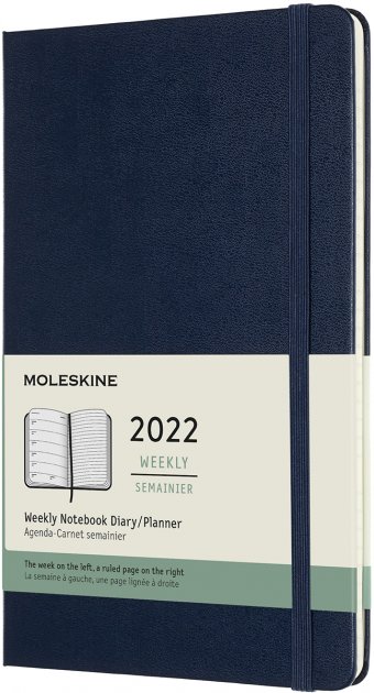 Щотижневик 2022 середній, сапфір, Moleskine, DHB2012WN3Y22