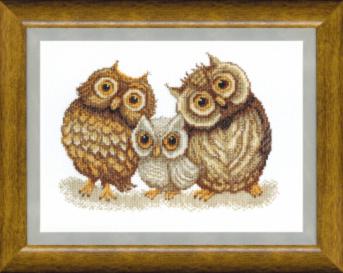 Набір для вишивання Crystal Art ВТ-067 "Сім`я сов" 27,5*20 см, ТМ "Чарівна мить"