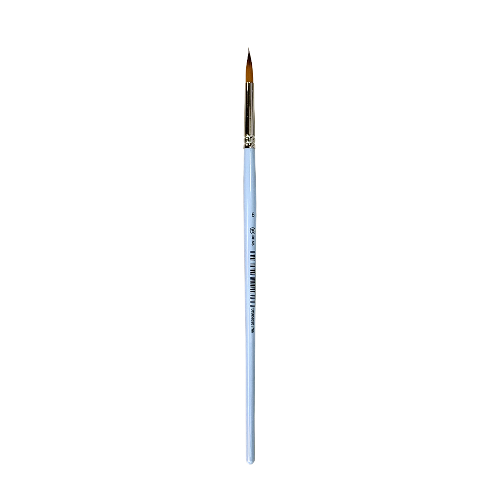Кисть Синтетика круглая широкая 6604RS №6, короткая ручка, 6604RS6, 99IDEAS