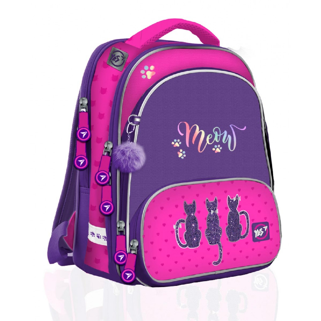 Рюкзак шкільний YES S-30 Juno ultra "Stylish kitties", бузковий, 555478