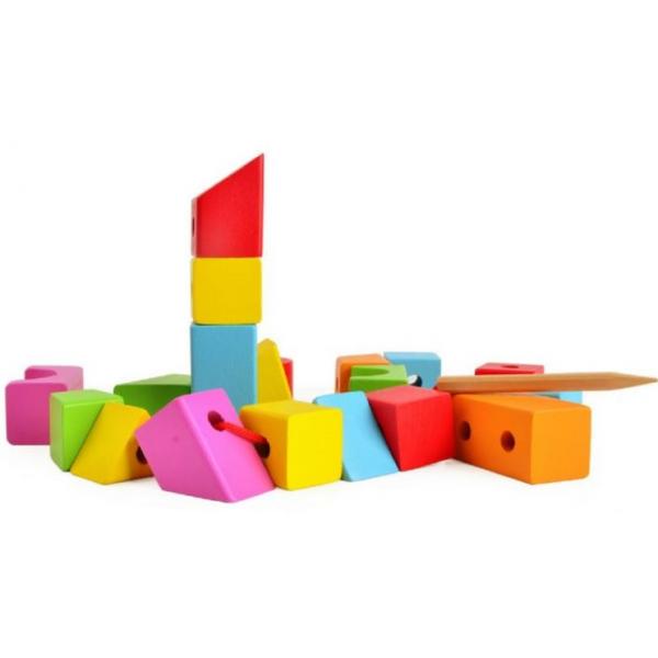 Игрушка деревянная Classic World "Шнуровка геометрические фигуры", 3631