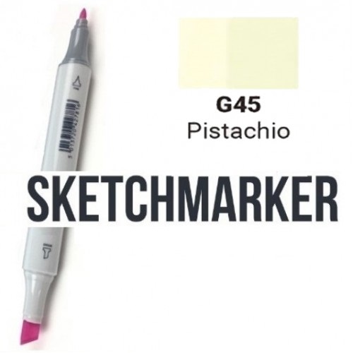 Маркер SKETCHMARKER, 2 пера: долото и тонкое, Pistachio - Фисташковый, SM-G45 3