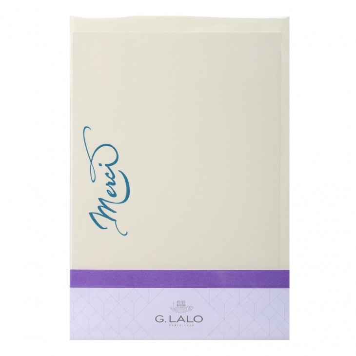 Набір з подвійної карти-загот. 107*152 мм 350 г/м2 "Merci" та конв. С6, кремовий, 60501L