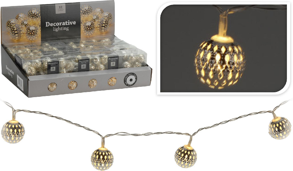 Гирлянда из LED-ламп с серебрянным декором металлическим, AX5100000