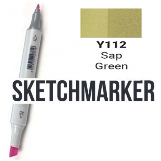 Маркер SKETCHMARKER, 2 пера: долото и тонкое, Sap Green - Зелёная краска из крушины, SM-Y112 3
