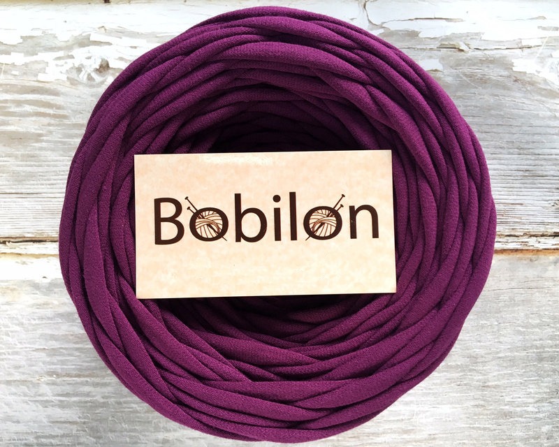 Пряжа трикотажная Bobilon Mini (5-7 мм), сливовый 